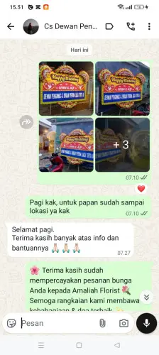 Testimonial Papan Bunga Pernikahan pasar minggu