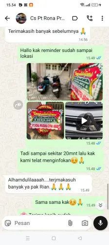 Testimonial Papan Bunga pasar minggu